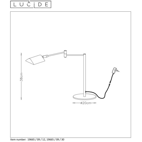 Настольная лампа Lucide NUVOLA 19665/09/12
