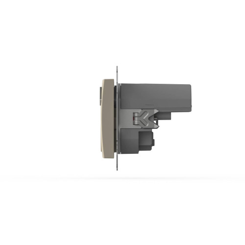 Розетка с заземлением и защитой от детей + два входа USB для заряда устройства ELBI Zena Vega 609-010300-317