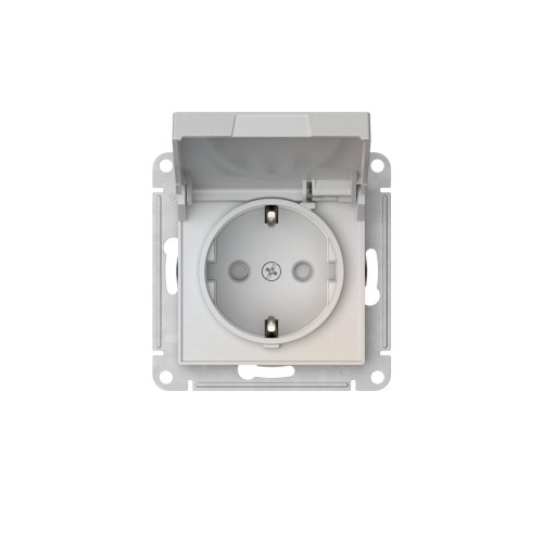 Розетка с заземл. со шторк. с крышкой, 16А, IP20,мех., быстрозажим. Клем Systeme Electric AtlasDesign Жемчуг ATN000446S Розетка с заземл. со шторк. с крышкой, 16А, IP20,мех., быстрозажим. Клем Systeme Electric AtlasDesign Жемчуг ATN000446S
