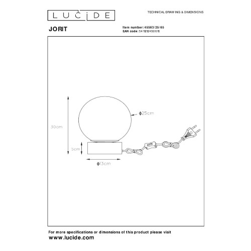 Настольная лампа Lucide Jorit 45563/25/65