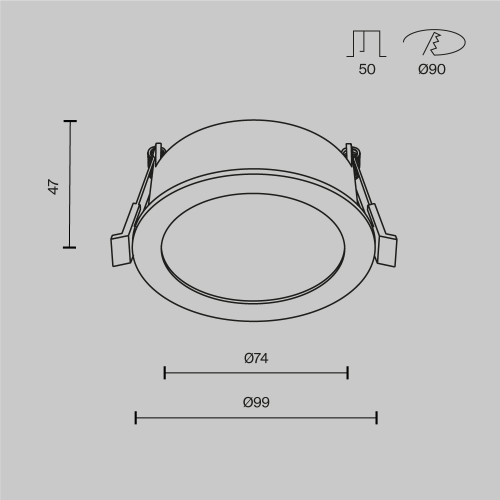 Встраиваемый светильник Maytoni Technical Downlight Orb DL130-GX53-MG