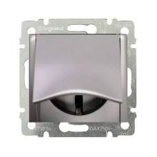 Розетка 2К+3 Legrand Valena 16A 250V с/з с крышкой винтовой зажим алюминий 770122