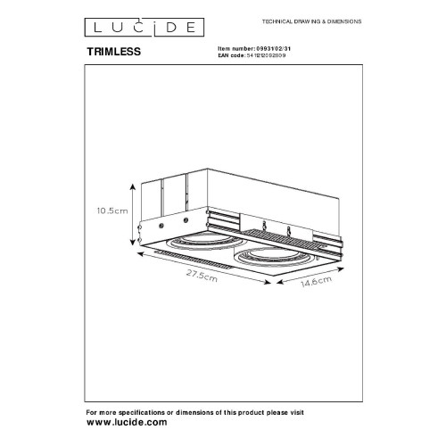 Встраиваемый светильник Lucide Trimless 09931/02/31