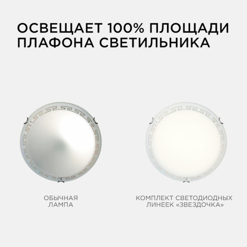 Комплект светодиодных линеек Apeyron Звездочка 220В 5730 12Вт 3000К IP30 12-08