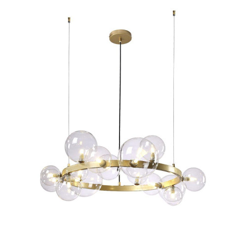 Подвесная люстра Crystal Lux Agata SP15 V2 Gold/Transparente