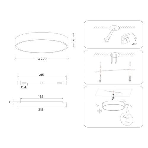 Потолочный светильник Ambrella Light Orbital Air Alum FV5519