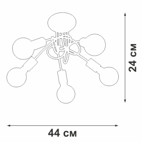 Потолочная люстра Vitaluce V3727-0/5PL