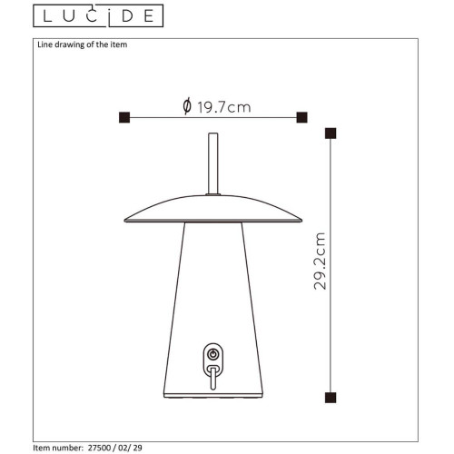 Переносной светодиодный фонарь Lucide LA DONNA 27500/02/29