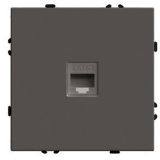 Розетка компьютерная 1-местная RJ-45 (механизм) Stekker Эмили RST00-5117-09 антрацит soft touch 49925