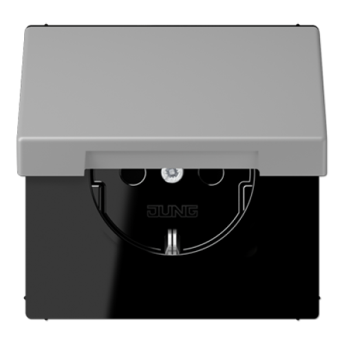 Розетка 2K+З с крышкой Jung LC1520BFKL204