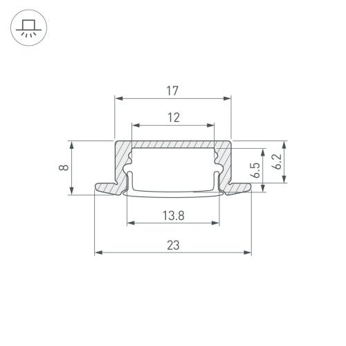 Профиль Arlight LINE-2308-F-2000 WHITE 044237(1)