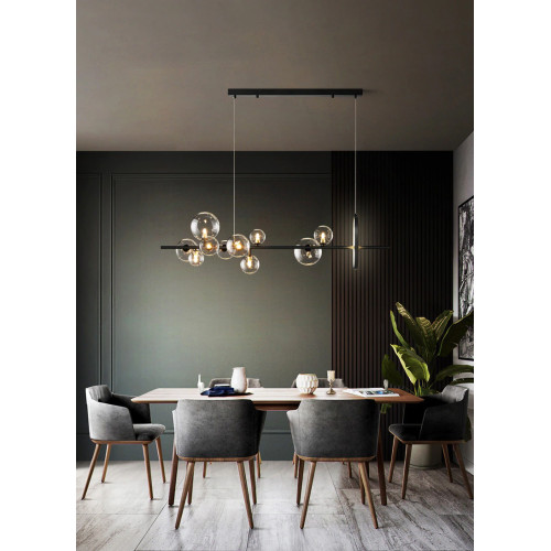 Подвесная люстра Delight Collection Art Deco Bubble KG1233P-10 black/clear