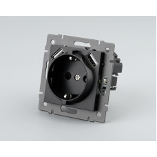 Механизм розетки с USB зарядкой Arlight SCT-MUAA-PL-BK-V (250V, 16A) 049819