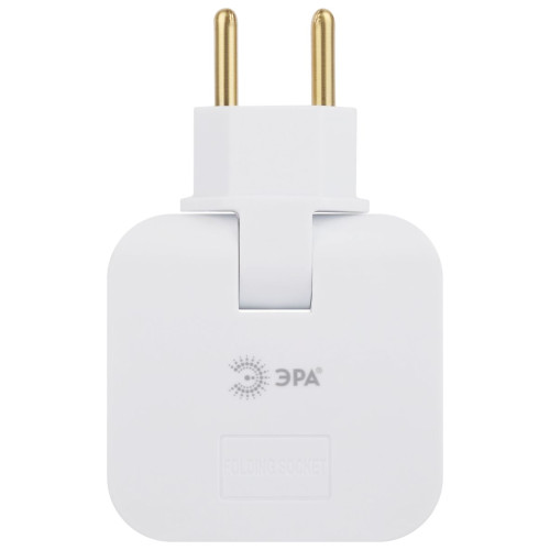 Разветвитель электрический Эра SPF-2-FL-USB поворотный на 2 розетки + 2USB 10А белый Б0069089