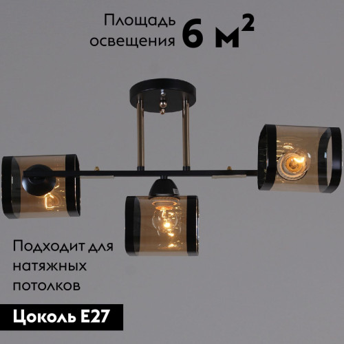 Потолочная люстра Reluce 09063-3.3-03 BK+FG