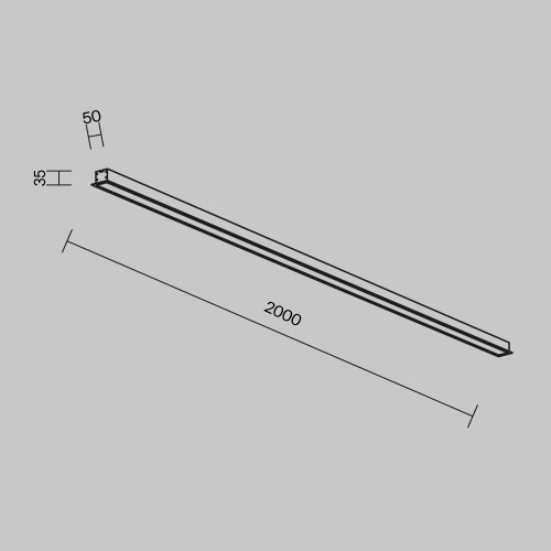 Линейный встраиваемый светильник Maytoni Technical 4000K 50x35 (Черный, 2 м) LL313016