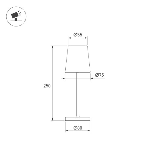Настольная лампак с аккумулятором Arlight SP-DAISY-TAB-1.5W Warm3000-MIX (WH, 90 deg) (IP54 Металл) 044378