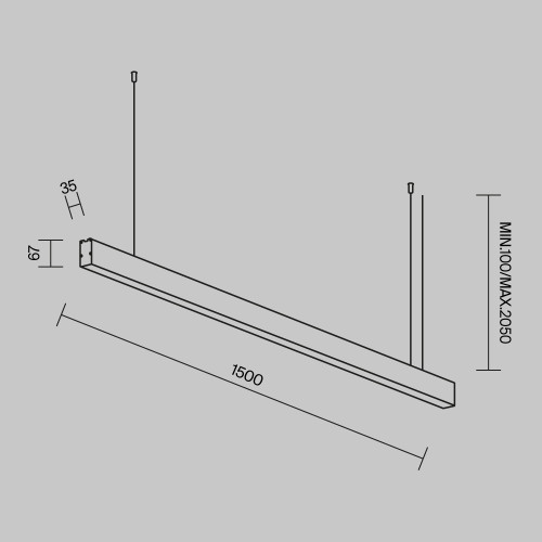 Линейный подвесной светильник Maytoni Technical LL312037