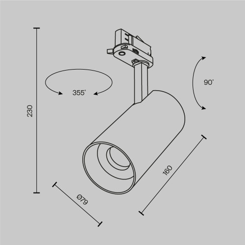 Трековый трехфазный светильник Maytoni Focus Led TR197-3-30WCCT-M-W