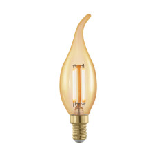 Лампа светодиодная филаментная диммируемая Eglo E14 4W 1700К золотая 11699