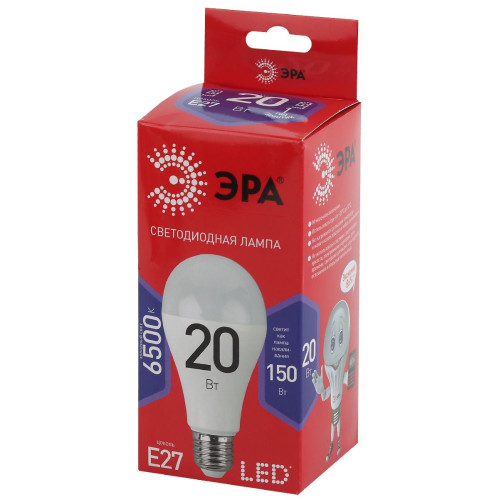 Лампа светодиодная Эра E27 20W 6500K LED A65-20W-865-E27 R Б0045326