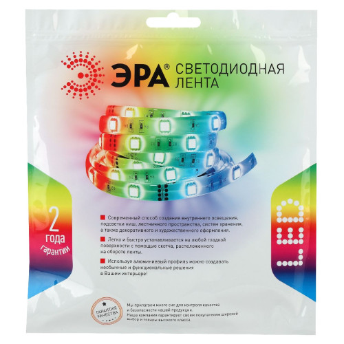 Светодиодная лента Эра 24В 5050 14,4Вт/м RGB 5м IP33 LS5050-14,4-60-24-33-RGB-5m Б0043112