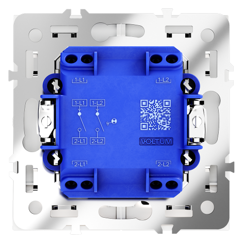 Выключатель двухклавишный с подсветкой Voltum S70 VLS020202