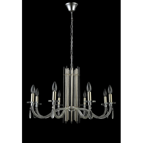 Подвесная люстра Crystal Lux AURELIO SP8 GOLD+CHROME/TRANSPARENT