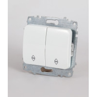 Переключатель двухклавишный проходной ELBI Jazz 607-010200-211