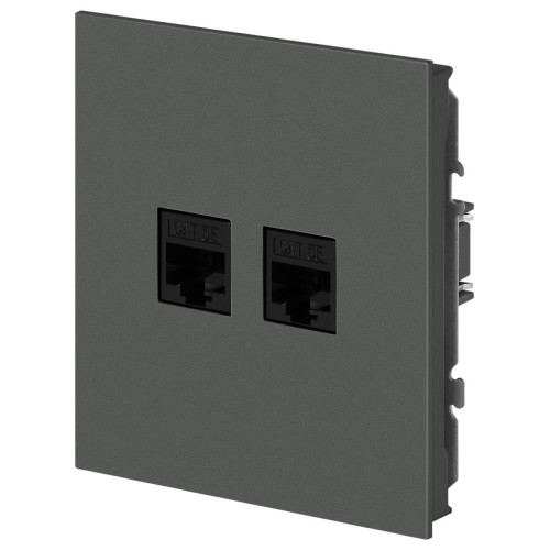 Розетка Эра Arktik 16-3108-06 информационная двойная 2XRJ45 графит Б0070489