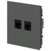 Розетка Эра Arktik 16-3108-06 информационная двойная 2XRJ45 графит Б0070489