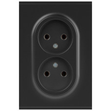 Розетка Эра Arktik 16-2107-05 без заземления двойная 2X2P 16А-250В антрацит Б0071685