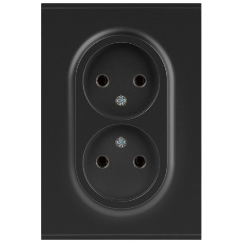 Розетка Эра Arktik 16-2107-05 без заземления двойная 2X2P 16А-250В антрацит Б0071685