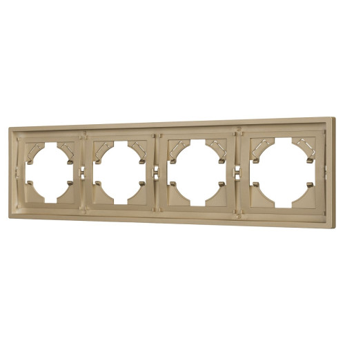 Рамка пластиковая на 4 поста Arlight FRM-TENDO-SFPL-4-GD 054663 Рамка пластиковая на 4 поста Arlight FRM-TENDO-SFPL-4-GD 054663