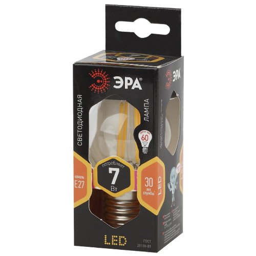 Лампа светодиодная Эра E27 7W 2700K F-LED P45-7W-827-E27 Б0035591
