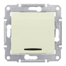 Выключатель кнопочный с синей подсветкой Schneider Electric Sedna 10A 250V SDN1600147