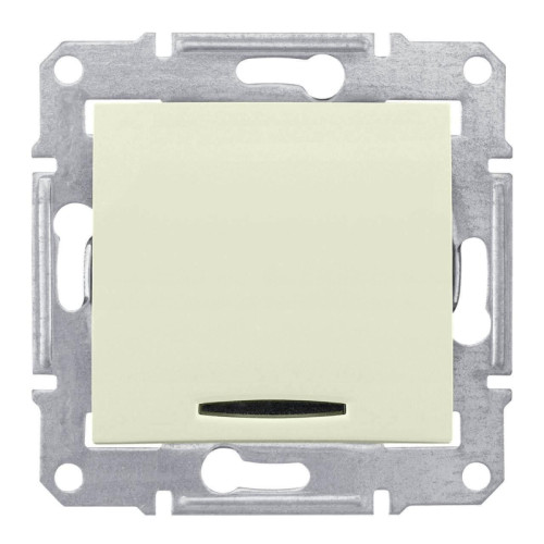 Выключатель кнопочный с синей подсветкой Schneider Electric Sedna 10A 250V SDN1600147