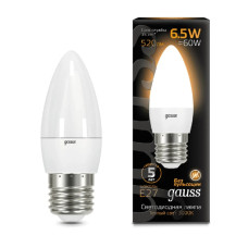 Лампа светодиодная Gauss E27 6.5W 2700К матовая 103102107