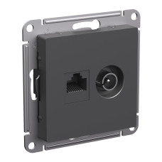 Розетка двойная ТВ + компьютерная RJ45, кат. 5Е Systeme Electric AtlasDesign Базальт ATN001489 Розетка двойная ТВ + компьютерная RJ45, кат. 5Е Systeme Electric AtlasDesign Базальт ATN001489