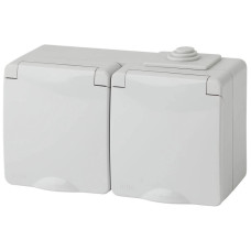 Розетка ЭРА Эксперт 2х2P E IP65 16A 250V 11-2603-03 Б0035991