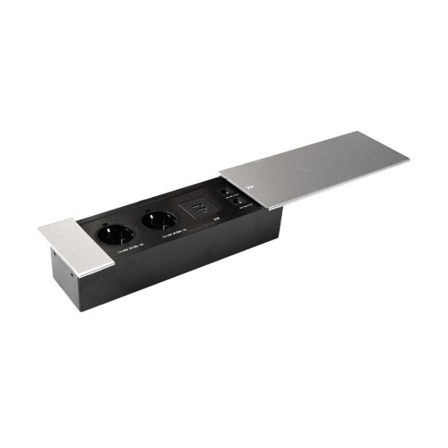 Блок розеток JX (Slide Top) (2 секции RJ-45 + 2 USB с кабелем питания) Mebax 00-00002890