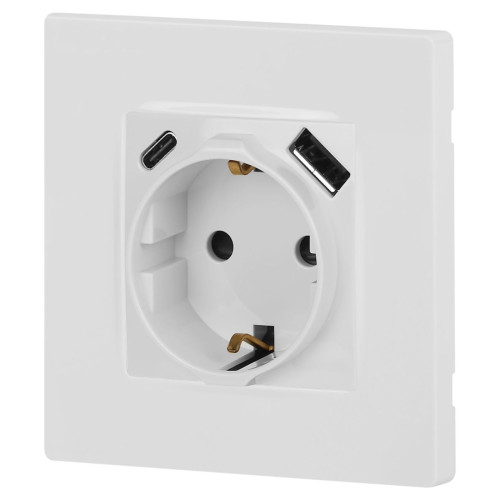 Розетка со шторками с USB type-A+C Эра 12-4108-01 Б0067752
