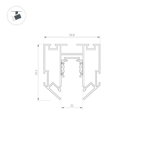 Шинопровод встраиваемый Arlight MAG-ORIENT-TRACK-2653-STR-G-2000 (BK) 046702