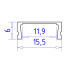 Алюминиевый накладной профиль Ambrella Light Alum Profile GP1700AL