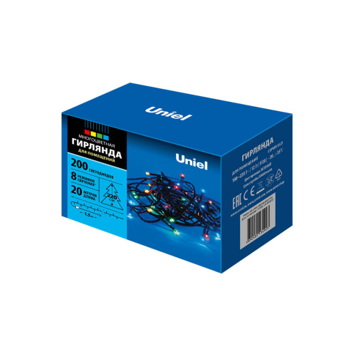 Светодиодная гирлянда Uniel (UL-00007307) разноцветный ULD-S2000-200/DGA Multi IP20