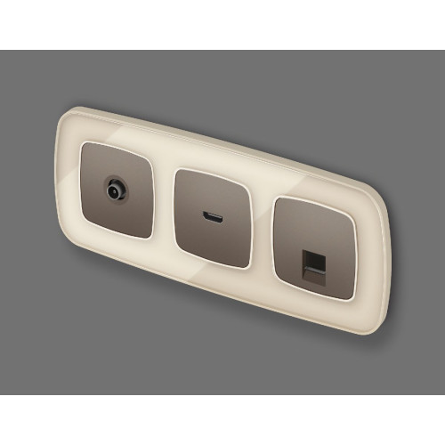 Лицевая панель для компьютерной/телефонной розетки RJ-45/RJ-11 Ambrella Volt Omega OP6420