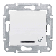 Выключатель кнопочный с синей подсветкой Звонок Schneider Electric Sedna 10A 250V SDN1700121