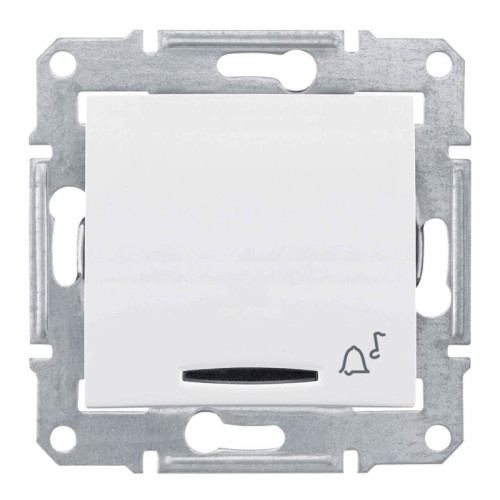 Выключатель кнопочный с синей подсветкой Звонок Schneider Electric Sedna 10A 250V SDN1700121