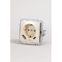 Розетка с/з зарядка (Type C+USB) ELBI Zena Vega 609-010300-334
