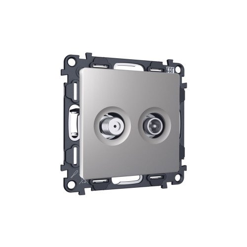 Комплект механизма розетки TV оконечной + SAT 5-862MHz 3.5dB/950-2150MHz 3.5dB Alfa Сталь матовый Quant Ambrella Volt MA513310 (AP5133, VM217)